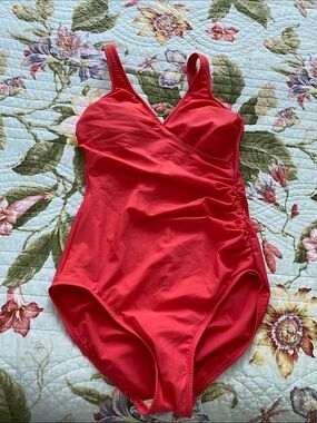 Kirkland Signature Red One-Piece Swimsuit with Ruched Side